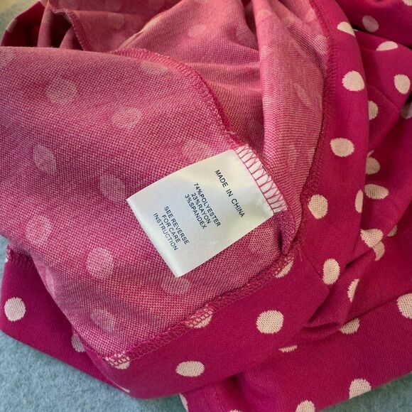 Tyler Böe NWT Pink Polka Dot Dress Womens Large Pleated Pockets Peter Pan Collar - Picture 7 of 14